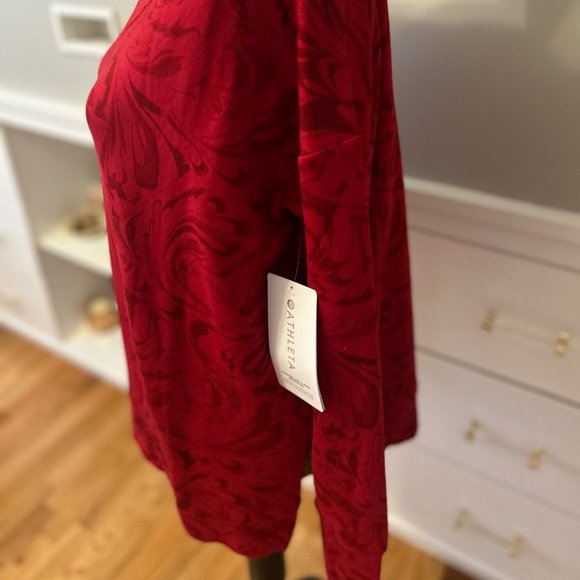 Atheleta Red Coaster Luxe V-Neck Sweatshirt Brand New Size Small - Picture 4 of 11